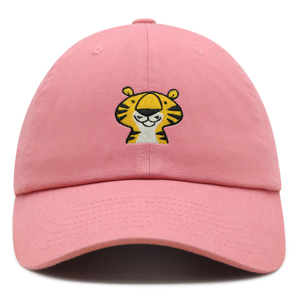 Cute Tiger Portrait Premium Dad Hat Embroidered Cotton Baseball Cap Wildlife Artistry