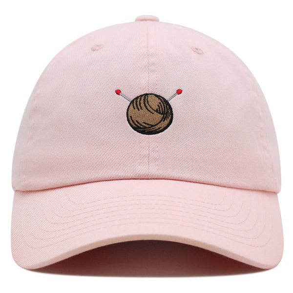 Brown Yarn Premium Dad Hat Embroidered Cotton Baseball Cap Stitchcraft Threadwork