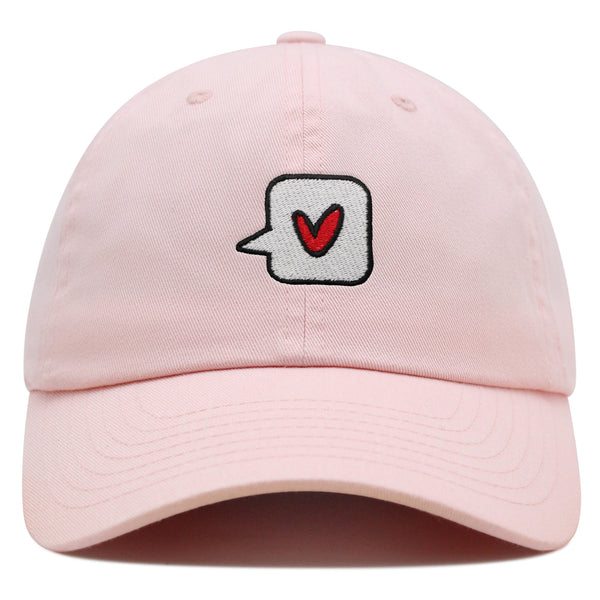 Minimalist Heart Speech Bubble Premium Dad Hat Embroidered Cotton Baseball Cap Minimalist Heart