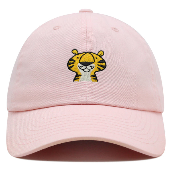Cute Tiger Portrait Premium Dad Hat Embroidered Cotton Baseball Cap Wildlife Artistry