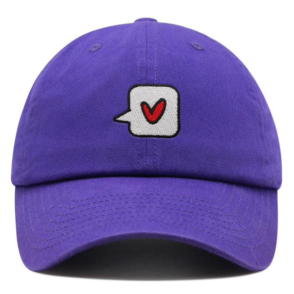 Minimalist Heart Speech Bubble Premium Dad Hat Embroidered Cotton Baseball Cap Minimalist Heart