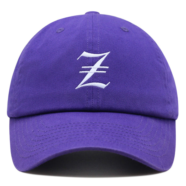 Old English Letter Z Premium Dad Hat Embroidered Cotton Baseball Cap English Alphabet