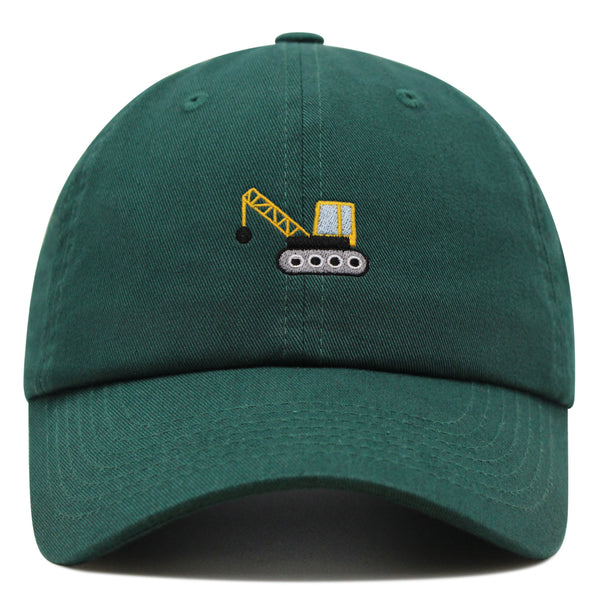 Wrecking Ball Crane Premium Dad Hat Embroidered Cotton Baseball Cap Construction Machinery
