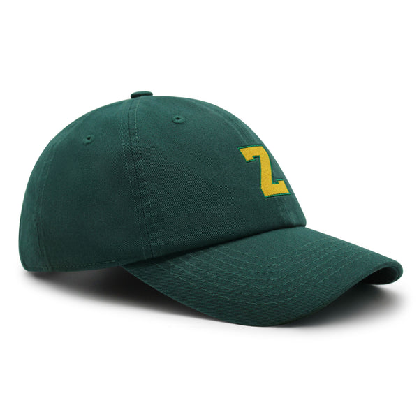 Initial Z College Letter Premium Dad Hat Embroidered Cotton Baseball Cap Yellow Alphabet