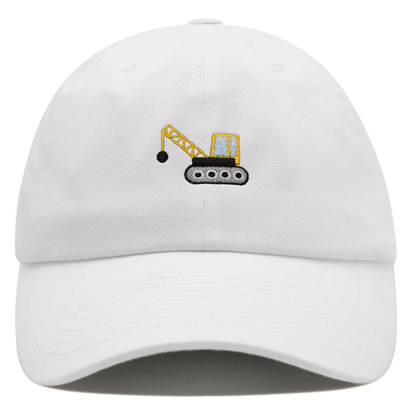 Wrecking Ball Crane Premium Dad Hat Embroidered Cotton Baseball Cap Construction Machinery