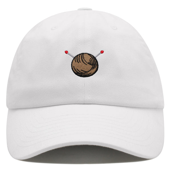 Brown Yarn Premium Dad Hat Embroidered Cotton Baseball Cap Stitchcraft Threadwork