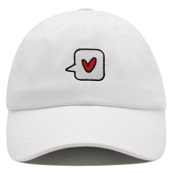 Minimalist Heart Speech Bubble Premium Dad Hat Embroidered Cotton Baseball Cap Minimalist Heart