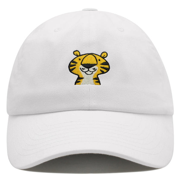 Cute Tiger Portrait Premium Dad Hat Embroidered Cotton Baseball Cap Wildlife Artistry