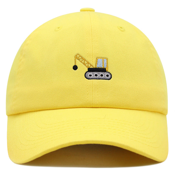 Wrecking Ball Crane Premium Dad Hat Embroidered Cotton Baseball Cap Construction Machinery