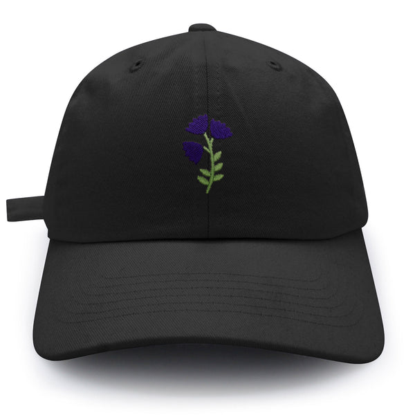 Purple flower Dad Hat Embroidered Baseball Cap Purple Floral