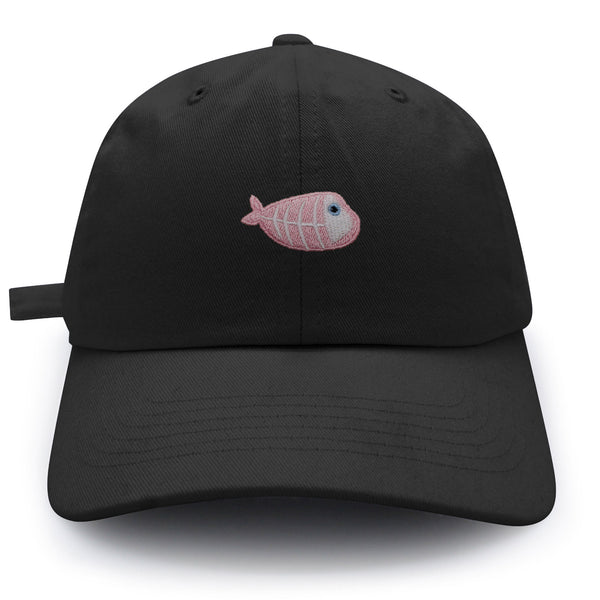 Fishbone Dad Hat Embroidered Baseball Cap Pink Bone