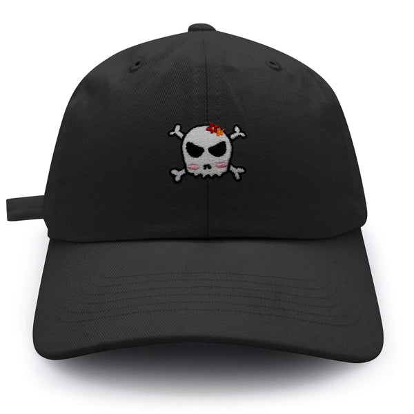 Skull Dad Hat Embroidered Baseball Cap Ribbon Girly