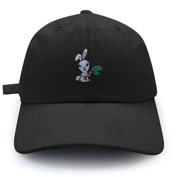 Bunny with Carrot Dad Hat Embroidered Baseball Cap Cute