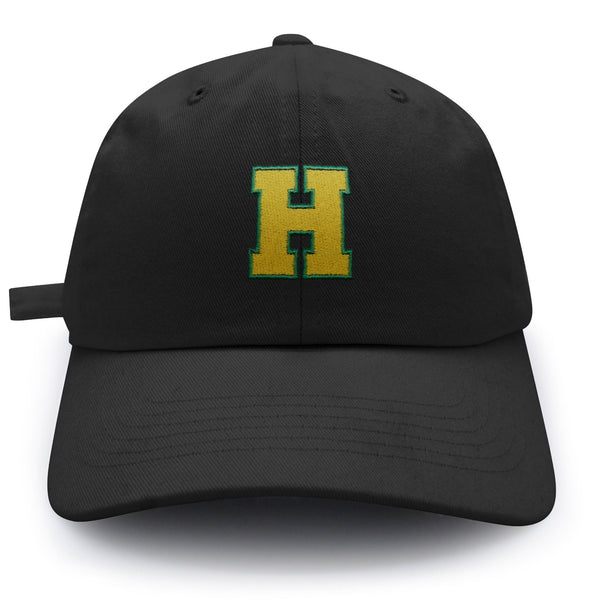 Initial H College Letter Dad Hat Embroidered Baseball Cap Yellow Alphabet