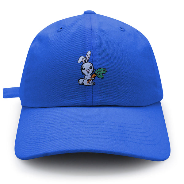 Bunny with Carrot Dad Hat Embroidered Baseball Cap Cute