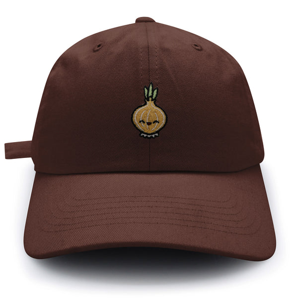 Smiling Onion Dad Hat Embroidered Baseball Cap Vegan Vegetable