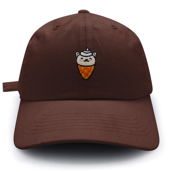 Ice Cream Cat Dad Hat Embroidered Baseball Cap Ice Cream Foodie