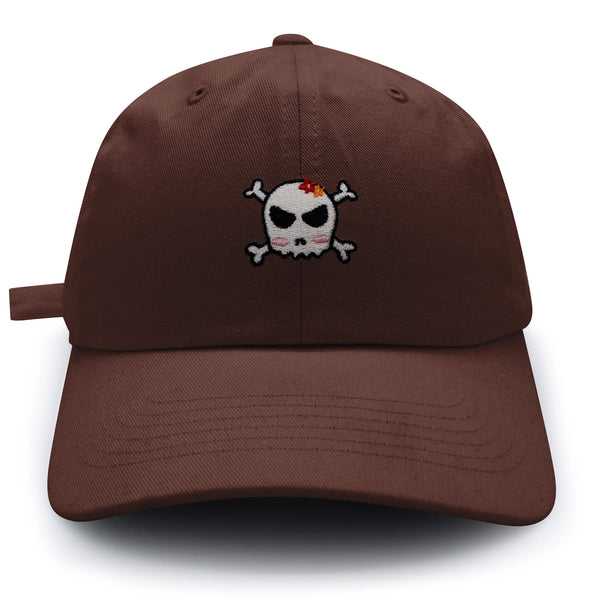 Skull Dad Hat Embroidered Baseball Cap Ribbon Girly