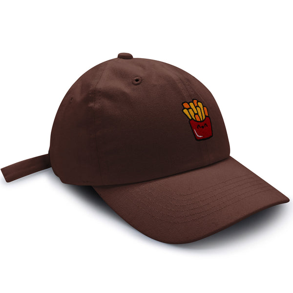 Smiling French Fries Dad Hat Embroidered Baseball Cap Chips Fast Food