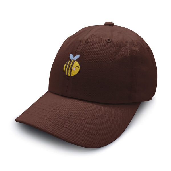 Smiling Honey Bee Dad Hat Embroidered Baseball Cap Honey Bee