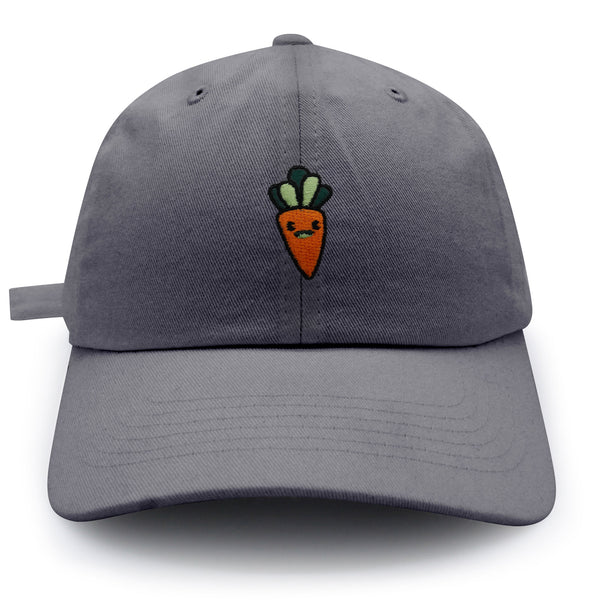 Smiling Carrot Dad Hat Embroidered Baseball Cap Vegetable Vegan