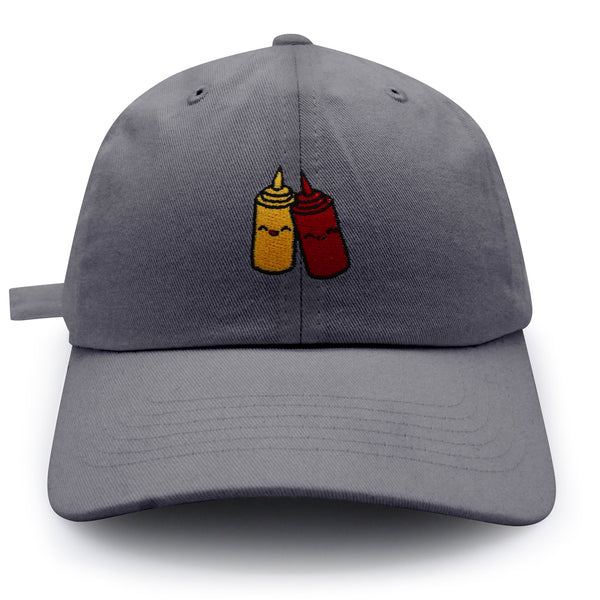 Ketchup and Mustard Dad Hat Embroidered Baseball Cap Foodie Sauces Ketchut Mustard