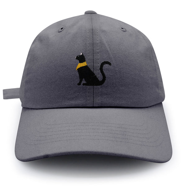 Black Egyptian Cat Dad Hat Embroidered Baseball Cap Kitty