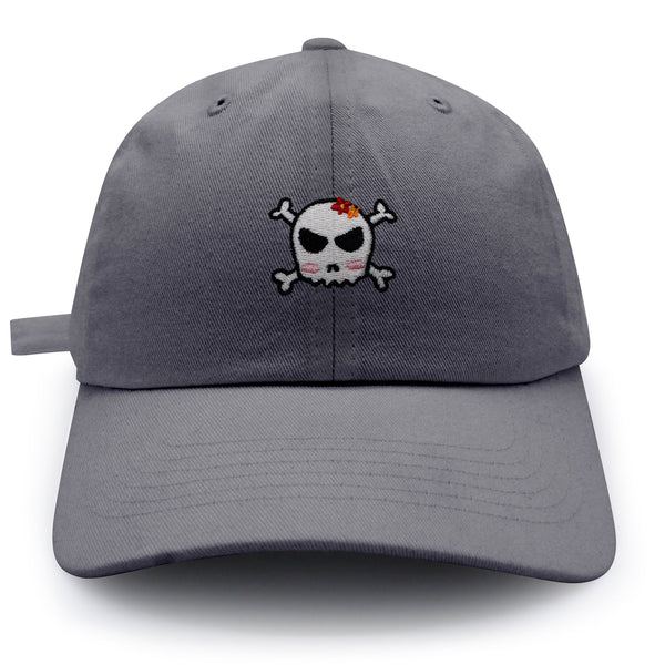 Skull Dad Hat Embroidered Baseball Cap Ribbon Girly