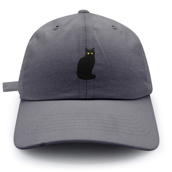 Sitted Black Cat Dad Hat Embroidered Baseball Cap Cute Kitty