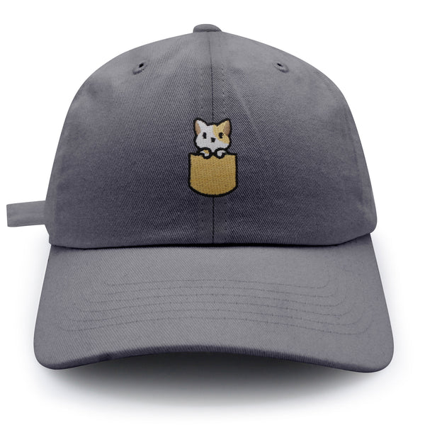 Pocket Cat Dad Hat Embroidered Baseball Cap Shirt Pocket