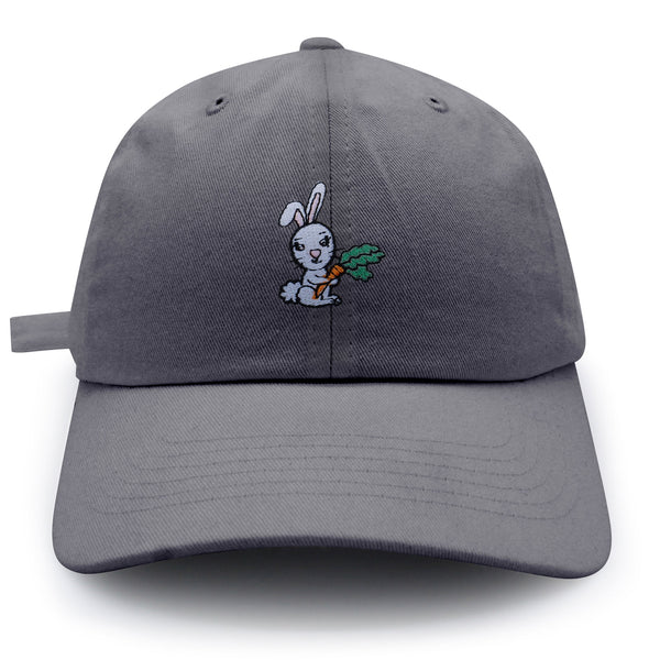 Bunny with Carrot Dad Hat Embroidered Baseball Cap Cute