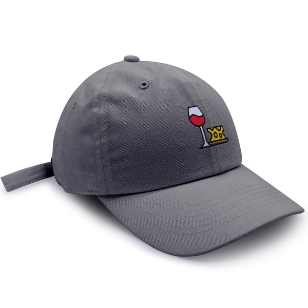 Wine and Cheese Dad Hat Embroidered Baseball Cap Winery Logo