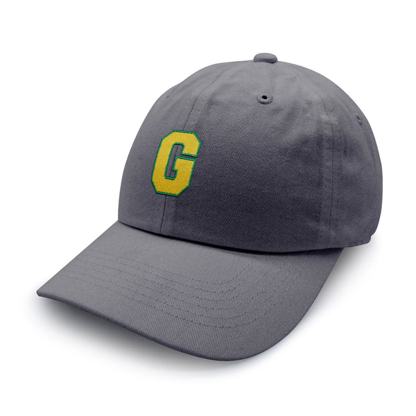 Initial G College Letter Dad Hat Embroidered Baseball Cap Yellow Alphabet