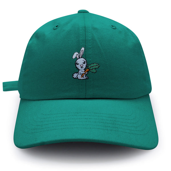 Bunny with Carrot Dad Hat Embroidered Baseball Cap Cute