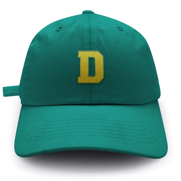 Initial D College Letter Dad Hat Embroidered Baseball Cap Yellow Alphabet