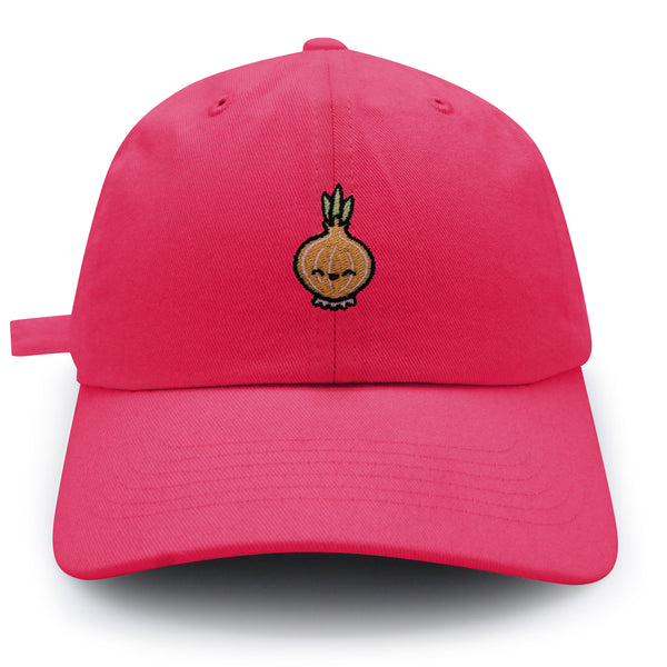 Smiling Onion Dad Hat Embroidered Baseball Cap Vegan Vegetable