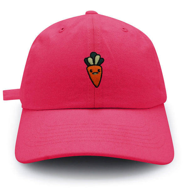 Smiling Carrot Dad Hat Embroidered Baseball Cap Vegetable Vegan