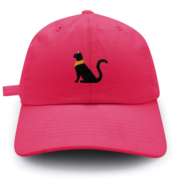 Black Egyptian Cat Dad Hat Embroidered Baseball Cap Kitty