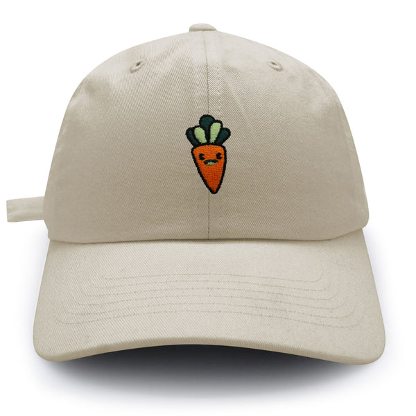 Smiling Carrot Dad Hat Embroidered Baseball Cap Vegetable Vegan