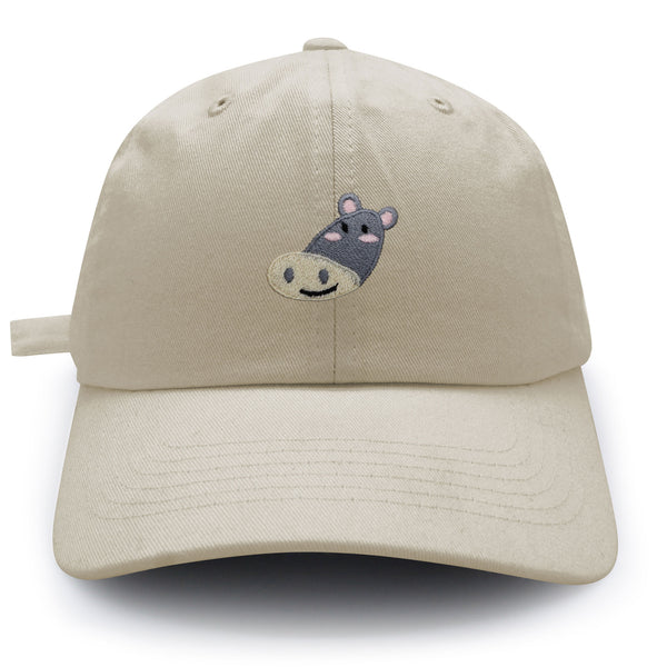 Cute Hippo Face Dad Hat Embroidered Baseball Cap Zoo Hippopotamus