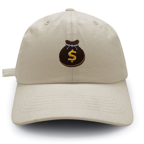 Money Bag Dad Hat Embroidered Baseball Cap Pouch Leather