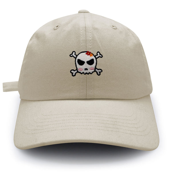 Skull Dad Hat Embroidered Baseball Cap Ribbon Girly