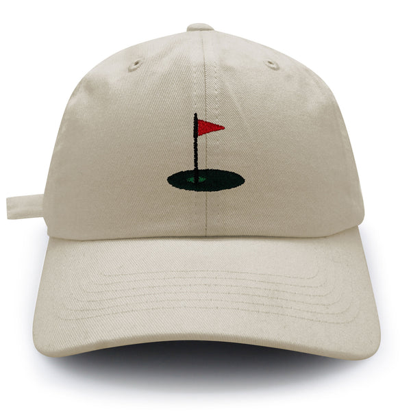 Golf Cup Dad Hat Embroidered Baseball Cap Golf Ball Hole Flagstick Pin