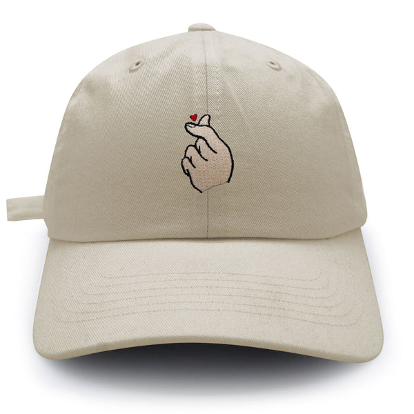 Finger Heart Dad Hat Embroidered Baseball Cap Korean KPOP