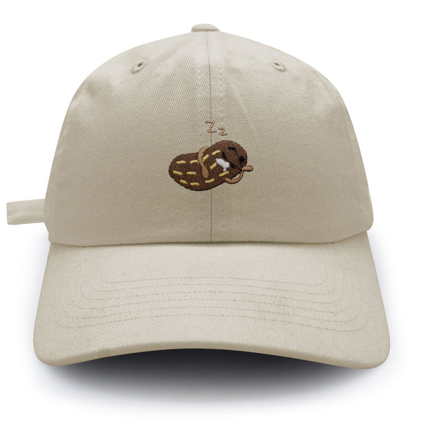 Sleeping Peanut Dad Hat Embroidered Baseball Cap Foodie Funny