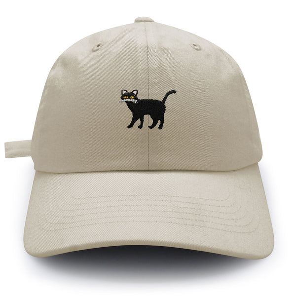 Black Cat Dad Hat Embroidered Baseball Cap Cute Kitty