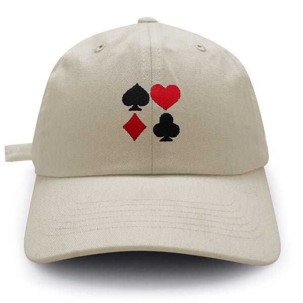 Playing Cards Suits Dad Hat Embroidered Baseball Cap Casino Poker