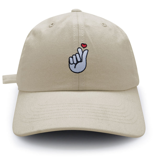Kpop Finger Heart Dad Hat Embroidered Baseball Cap Korean Heart Finger
