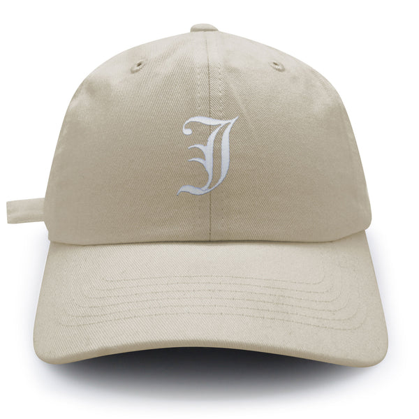 Old English Letter J Dad Hat Embroidered Baseball Cap English Alphabet