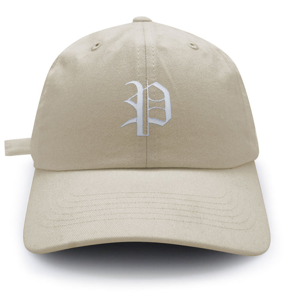 Old English Letter P Dad Hat Embroidered Baseball Cap English Alphabet